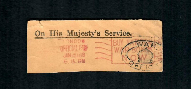 CF78a London  Meter1918 Buy National WAR BONDS NOW, Hand Stamped War Office