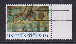 United Nations  New York  #248 cancelled 1974  mural  18c