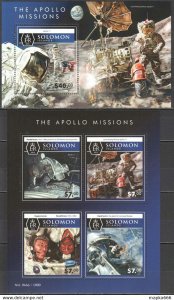 2015 Solomon Islands Space Apollo Missions #3466-70 1+1 ** Ls495