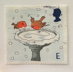 Great Britain 2001 Scott 2004 used - E, Christmas,  Birds on Birdbath