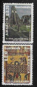 Guatemala 1990 America Issue Temple Sc C834-C835 MNH A2565