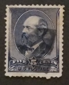 US Scott 216 1888 5c Garfield Used Stamp z9432