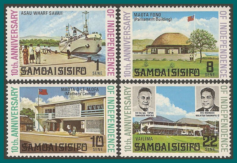 Samoa 1972 Independence, MNH  #357-360,SG378-SG381