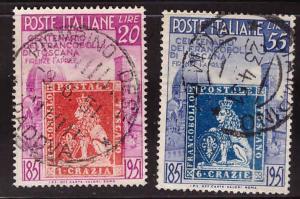 Italy Scott 568-569 Used 1951 stamp centenary set