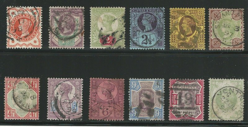 Great Britain, Scott #111-122, Used Set, very fine