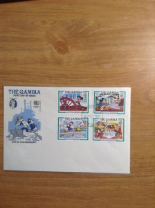 gambia  #  562-563/565-566  First day cover