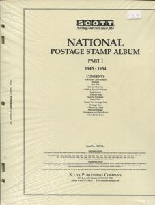 Scott National Postage Stamp Album Part 1 1845-1934 Supplement 108 PAGES 100NTL1