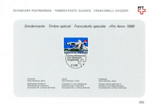 Switzerland B541 used with FDC cancel on Swiss PTT collection sheet
