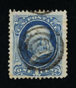 AFFORDABLE GENUINE SCOTT #145 VF-XF USED 1870 ULTRAMARINE NBNC PRINTING  #13015