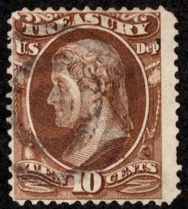 United States Scott O77 Used with pulled perforation.