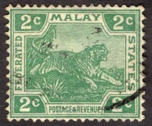 1926, Malaya, Federated Malay States, 2c, Used, Sc 52