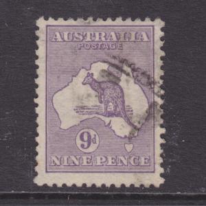 Australia Sc 9 used. 1913 9p purple Kangaroo & Map, F-VF