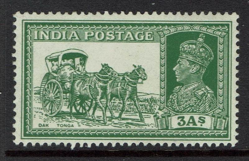 India SG# 253 - Mint Light Hinged (Light Vert Crease) - 051017