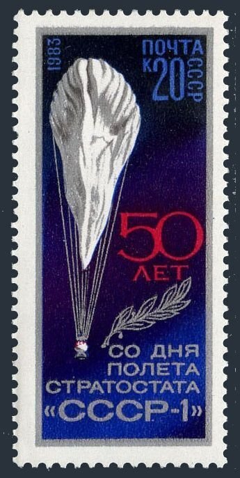 Russia 5163 two stamps, MNH. Mi 5293. USSR-1 stratospheric flight,50th Ann.1983.