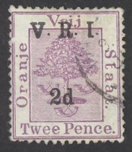 Orange River Colony Sc# 46l Used (thick V) 1900-1901 2p on 2p Orange Tree