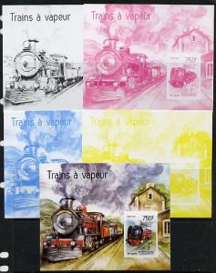 Togo 2014 Steam Locomotives imperf s/sheet A - the set of...