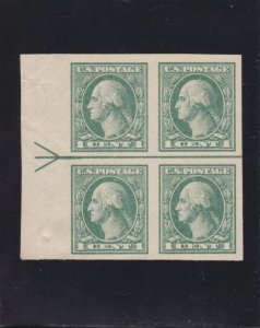 US 531 1c Washington Mint LS Margin Arrow Block of 4 XF OG NH SCV $110