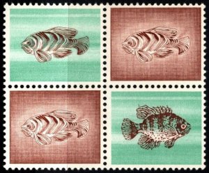 1958 Switzerland Poster Stamp Engraved Test Essay Fish Stamps Block/4