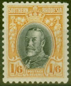 Southern Rhodesia 1936 1s6d Black & Orange-Yellow SG24a P.11.5 V.F Lightly Mtd M