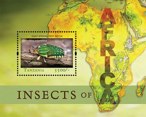 Tanzania 2013 - Insects of Africa - Stamp Souvenir Sheet - Scott #2687 - MNH