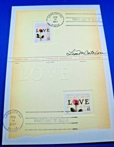 U.S. 2001 LOVE POSTAL CARD - SIGNED  (e4)