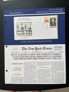 NY times Philatelic history of US panel: Korean war ends