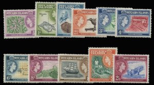 Pitcairn Islands #20-30 Cat$52.30, 1957 QEII, complete set, never hinged