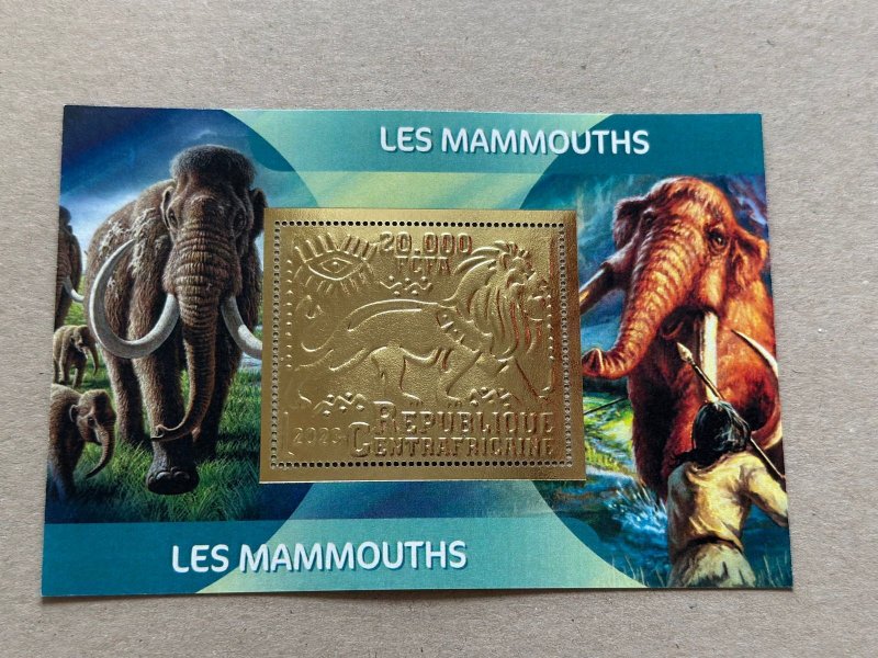 Fauns, Mammoths 2023 year 6 blocks Foil. Gold perforated  NEW MNH**