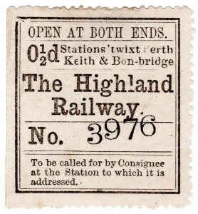 (I.B) The Highland Railway : Newspaper Parcel ½d