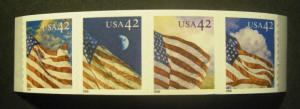 Scott 4232 - 5 or 4235a, 42c Flags, Strip of 4, MNH Coil Beauties, CV $9