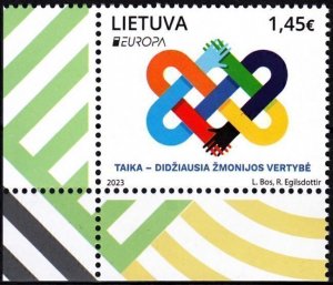 LITHUANIA 2023-07 EUROPA: Peace. CORNER, MNH