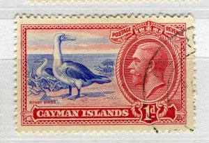 CAYMAN ISLANDS; 1930s early pictorial GV issue fine used Shade of 1d. value