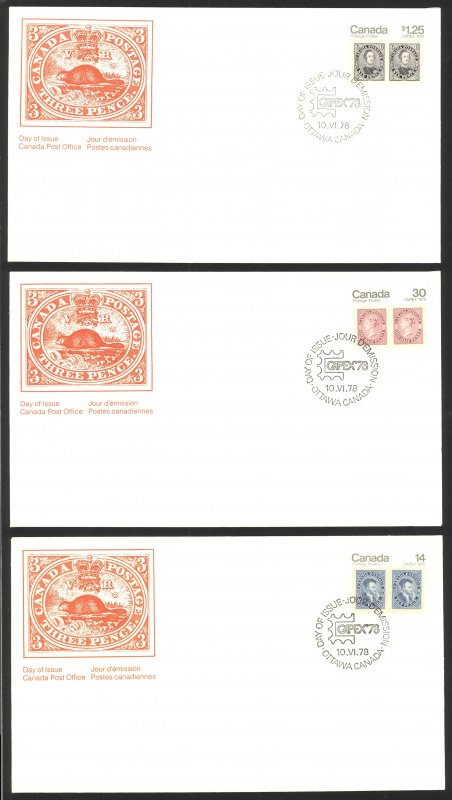 Canada Sc# 754-756 FDC Set/3 (b) (singles) 1978 6.10 CAPEX