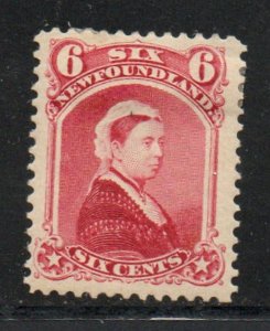 Newfoundland Sc 36 1894 6c carmine lake Victoria stamp mint