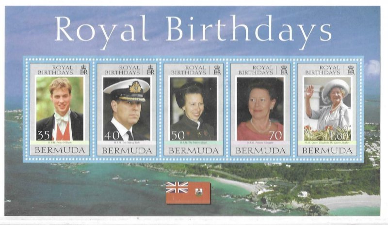 2000    BERMUDA  -  SG.  MS 849  -  ROYAL BIRTHDAYS -  MNH