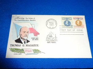 FLEUGEL MULTI COLORED CACHET FDC:  US SCOTT#  1147-48