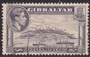 Gibraltar 1938 - 51 KGV1 1 1/2d Grey The rock SG 123b ( L1356 )