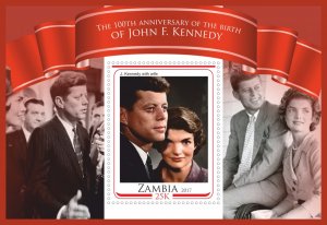 Stamps. John Kennedy 2017 year 6 sheets perf Zambia MNH **