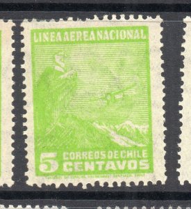 Chile 1920s-30s Airmail Early Issue Fine Mint Hinged Shade 5c. NW-13404