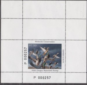 Oregon Waterfowl Conservation Stamp, 2000, Mint NH