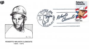 US SPECIAL EVENT CACHET COVER ROBERTO WALKER CLEMENTE OLEPEX OLEAN N.Y. 1984