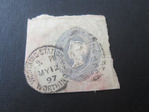 GB QV Postal Stationery Cutdown  Stock#19098