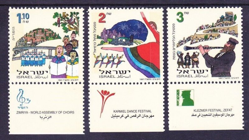 Israel 1315-17 MNH 1997 Music and Dance in Israel Set of 3 w/tabs