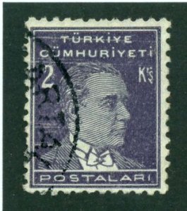 Turkey 1931 #741 U SCV(2024) = $0.30