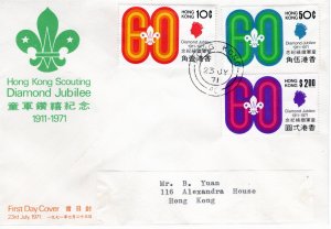 Hong Kong 1971 Sc 262-4 FDC-13