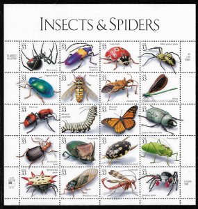 US #3351, 33c Insects and Spiders,  Sheet, VF mint never hinged, Fresh Sheets...