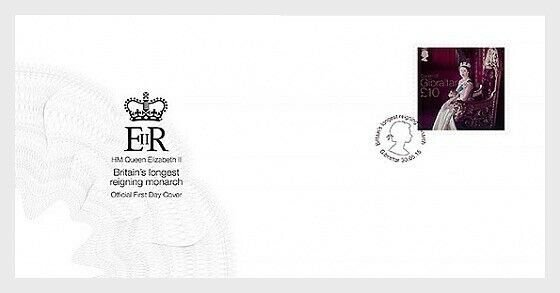 2015  GIBRALTAR - SG. 1651 - QEII - LONGEST REIGNING MONARCH. 22ct Gold ON FDC