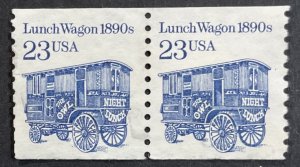 US #2463 Used Coil Pair - 23c Lunch Wagon 1890s [US39.3.3]