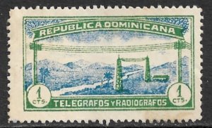 DOMINICAN REPUBLIC 1920 1c Perf. 11 1/2 Telegraph Stamp Hisc. T6 Used