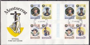 Montserrat, Scott cat. 592-593 ONLY. Girl Guides, Gutter Pr. First Day Cover. ^